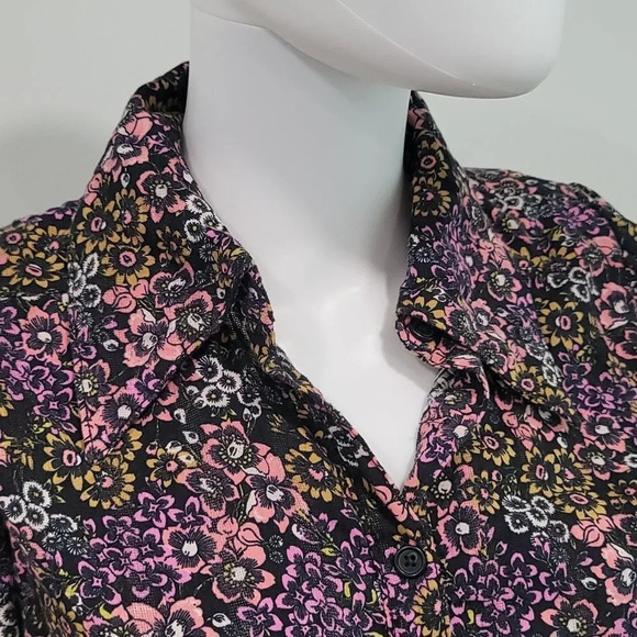 NWOT Free People Balloon Sleeve Button Front Blouse - Picture 2 of 8